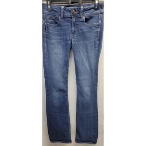 American Eagle Outfitters Women Blue‎ Super Stretch Bootcut Jeans Size 4